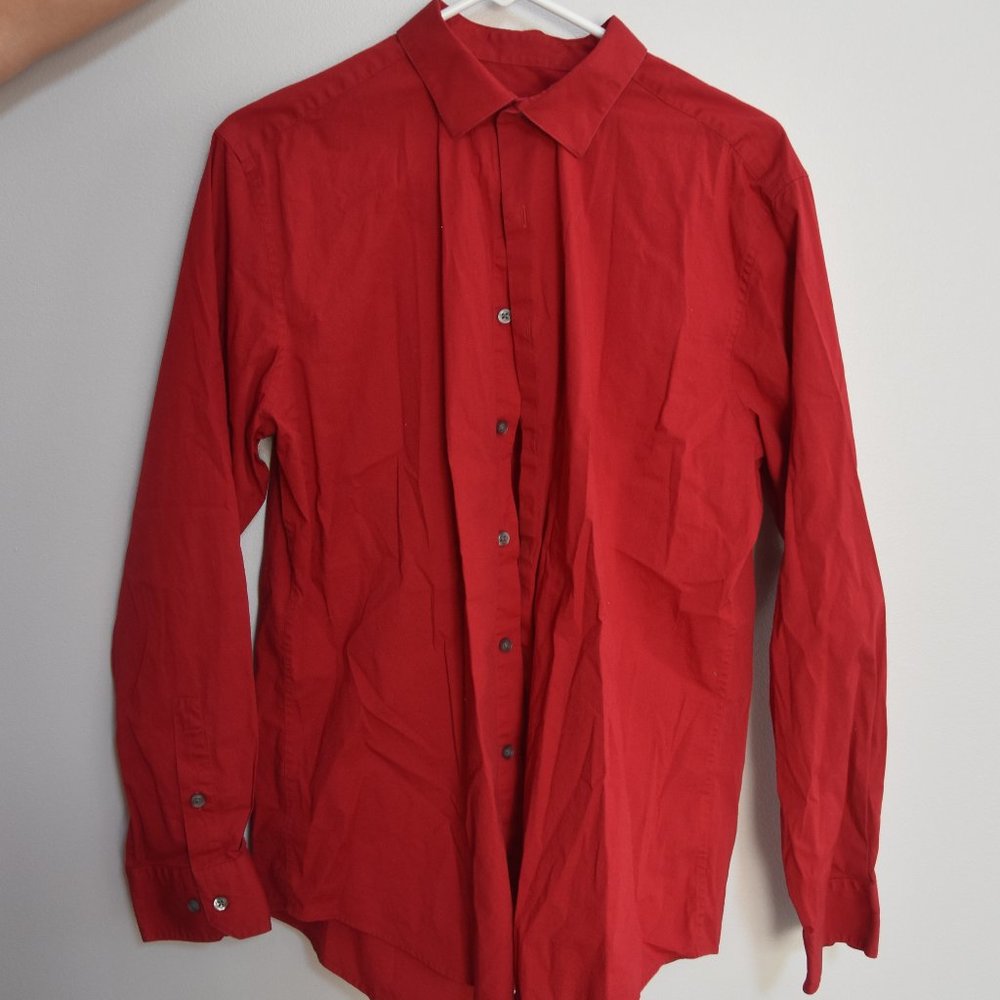 Alfani Red Button Down Size Large